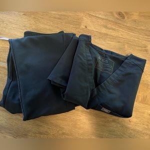 FIGS set dark harbor Zamora scrub pants and Catarina scrub top